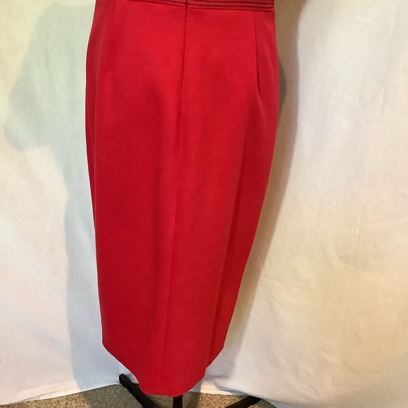 Boden Red Midi Dress with V-Neck - Picture 7 of 8